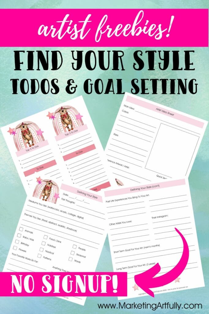 Free Artist Worksheets! To Dos, Ideas and Find Your Style
