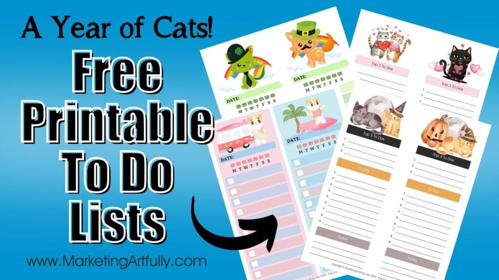 A Year of Cats! Free Printable To Do Lists