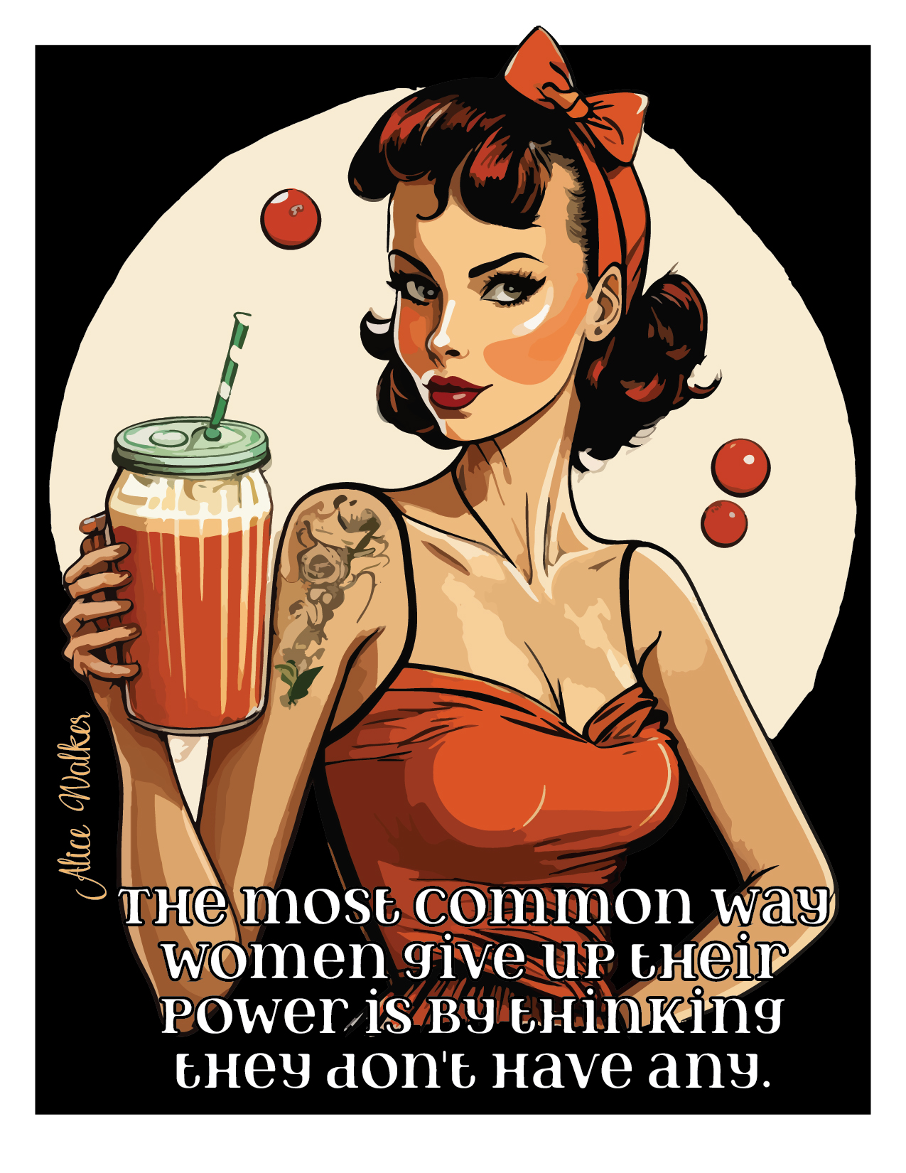 Retro Feminist Wall Art - Home Office Quotes