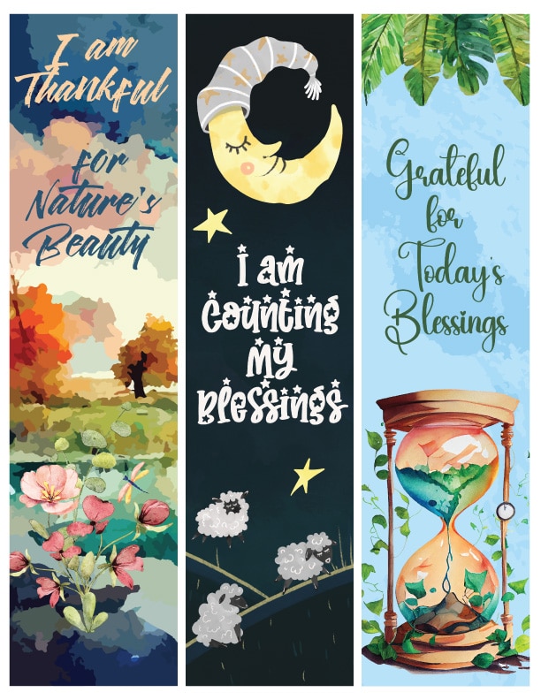 Printable Bookmarks About Thankfulness #1