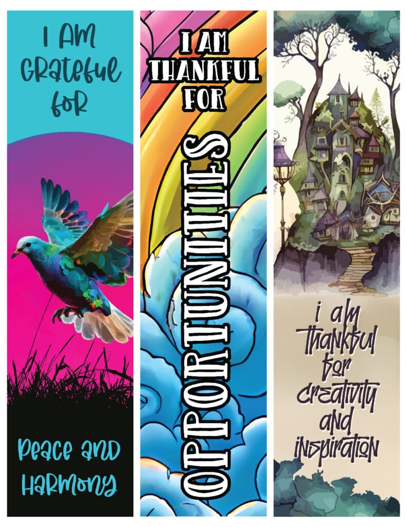 Free Printable Grateful Bookmark Quotes #2