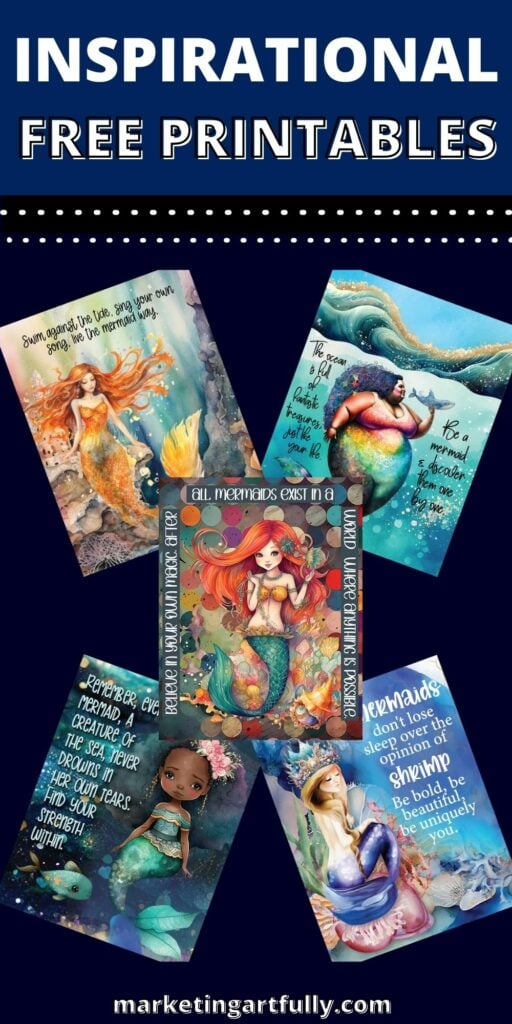 Free Printable Mermaid Art - Inspirational and Motivational
