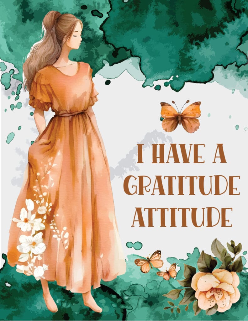 I have a gratitude attitude free printable wall art