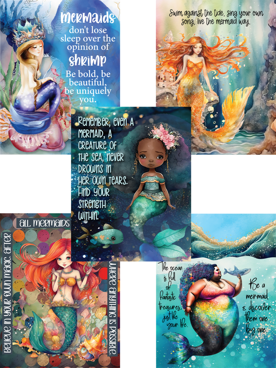 Mermaid Inspirational Wall Art Free Printables