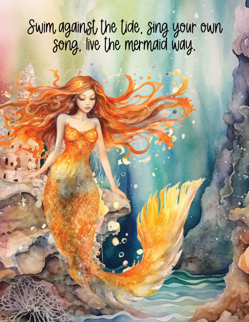 Swim Against The Tide - Free Mermaid Printable