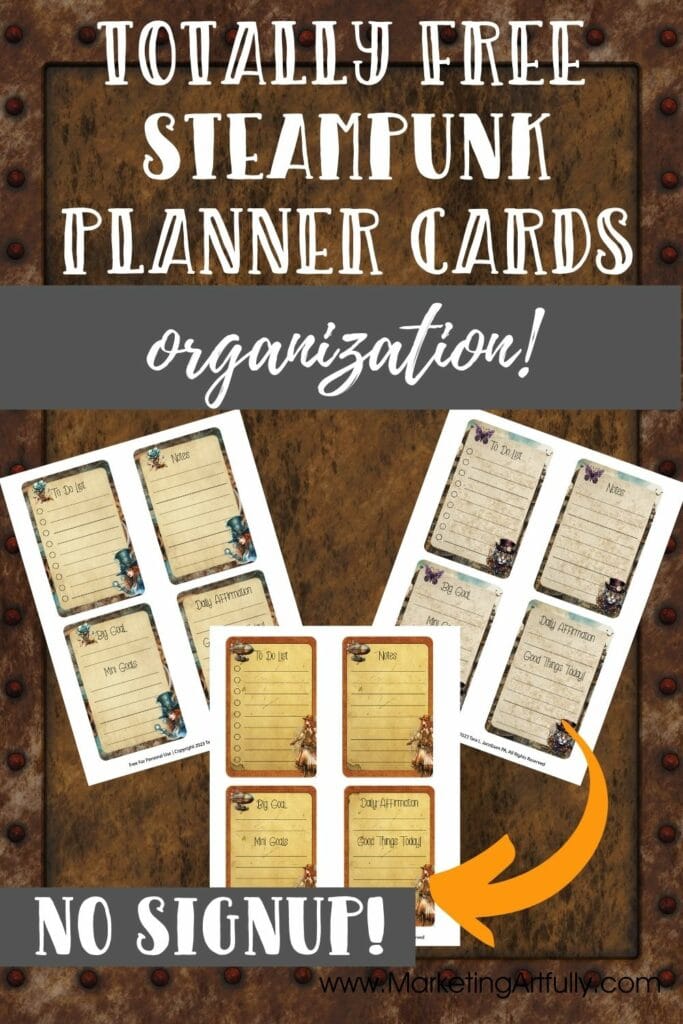 Steampunk Printable Journal Cards - Freebie