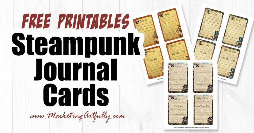 Steampunk Planner Cards - Free Printable
