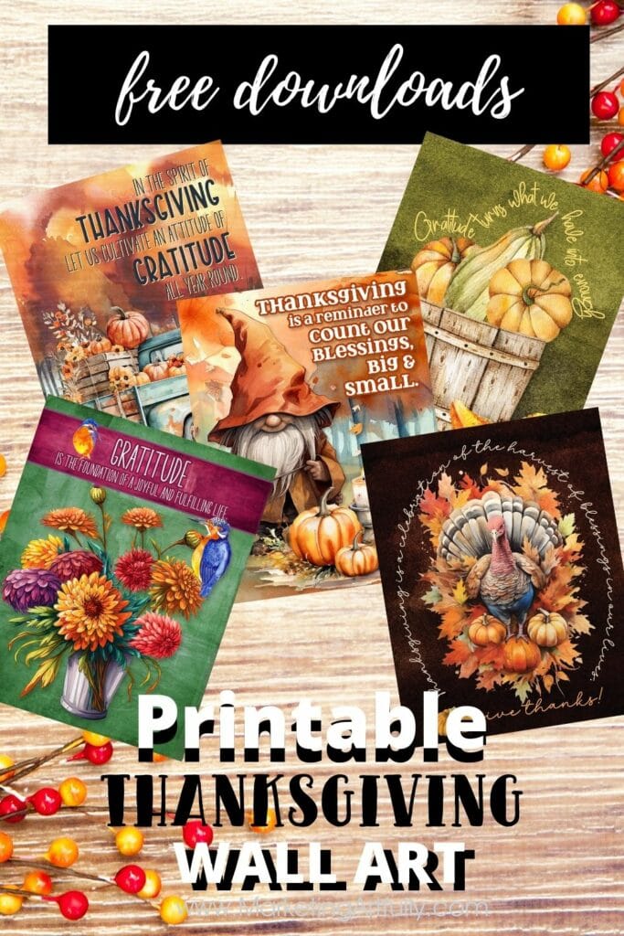 Free Printable Thanksgiving Wall Art or Planner Covers
