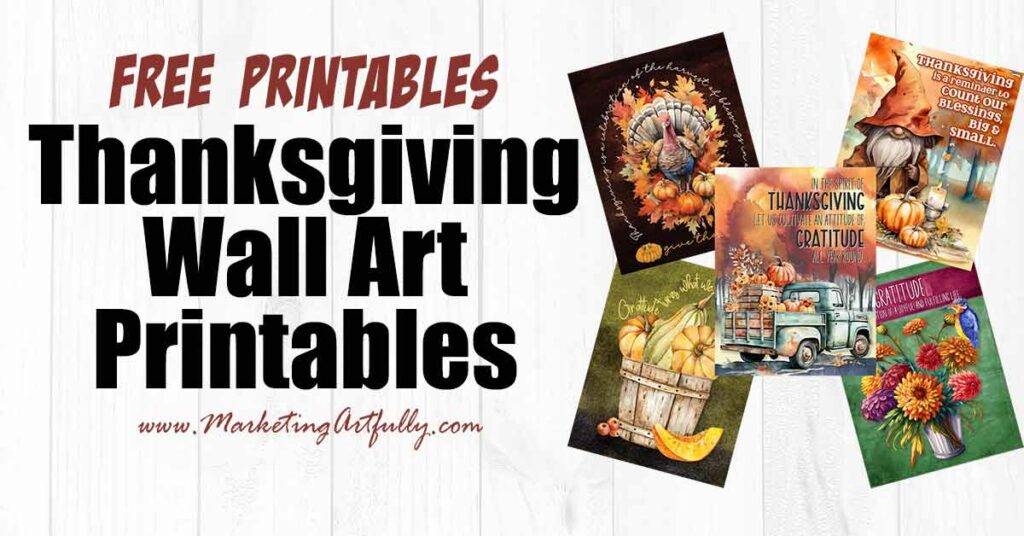 Free Printable Thanksgiving Wall Art or Planner Covers