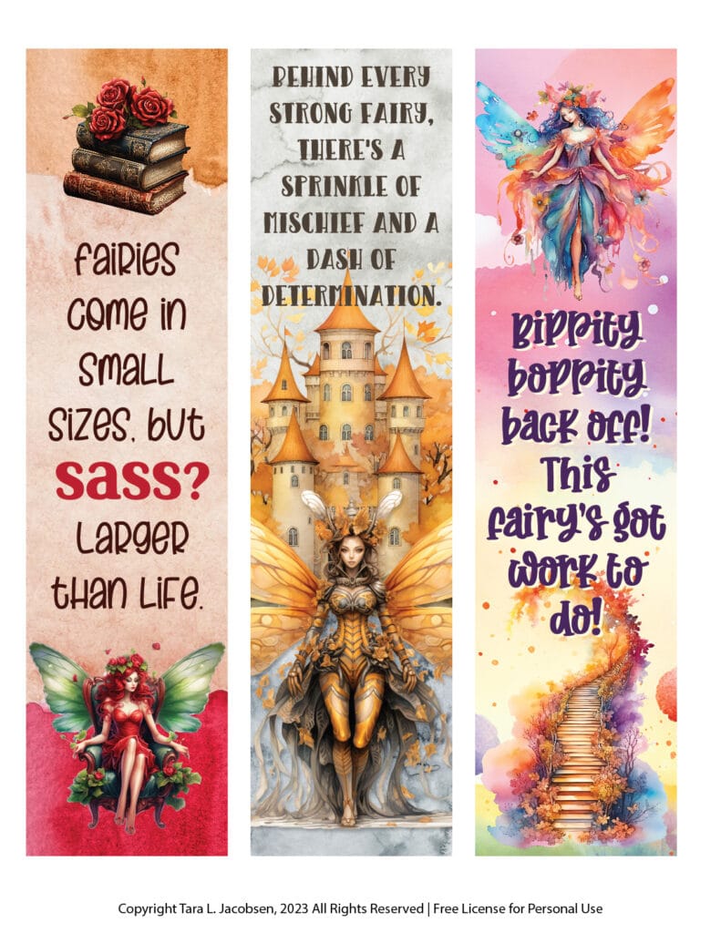 Free Printable Inspirational Fairy Bookmarks
