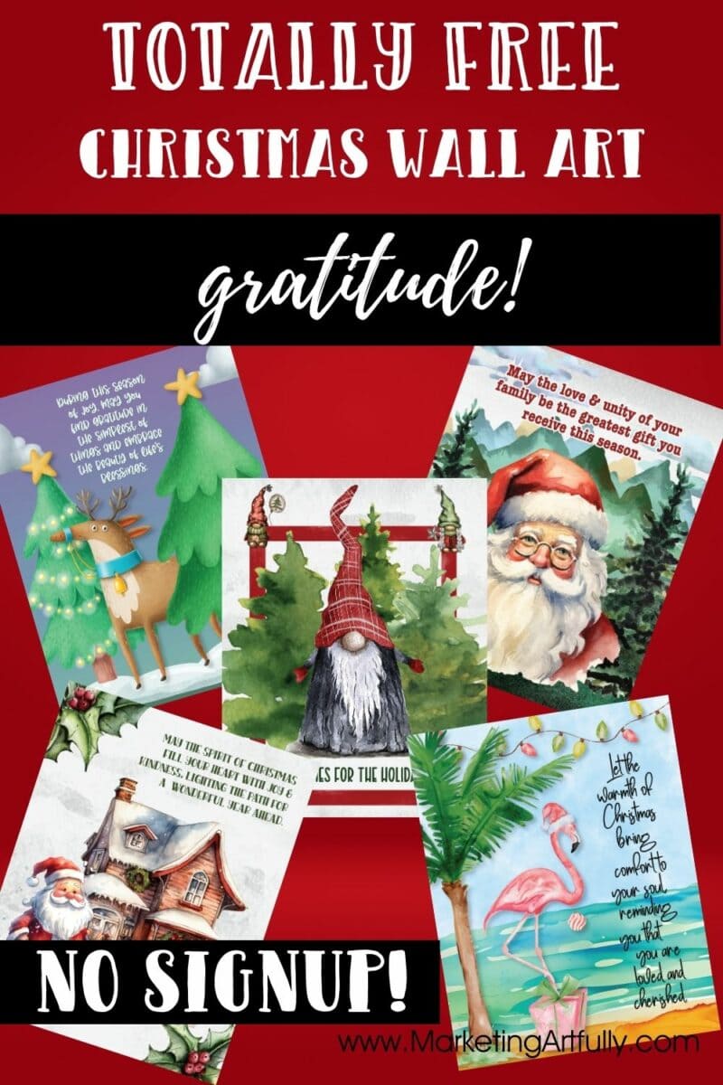 Free Printable Christmas Wall Art or Planner Covers – Marketing Artfully