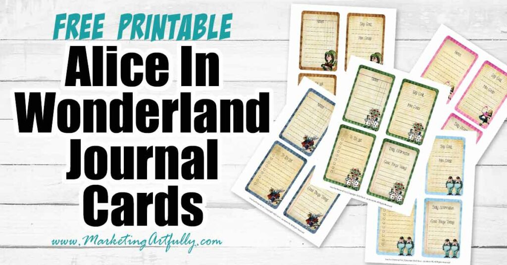 Alice In Wonderland Planner Journal Cards - Free Printable