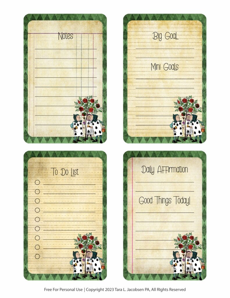 Queen of Hearts Guards Journal Cards - Free Printable