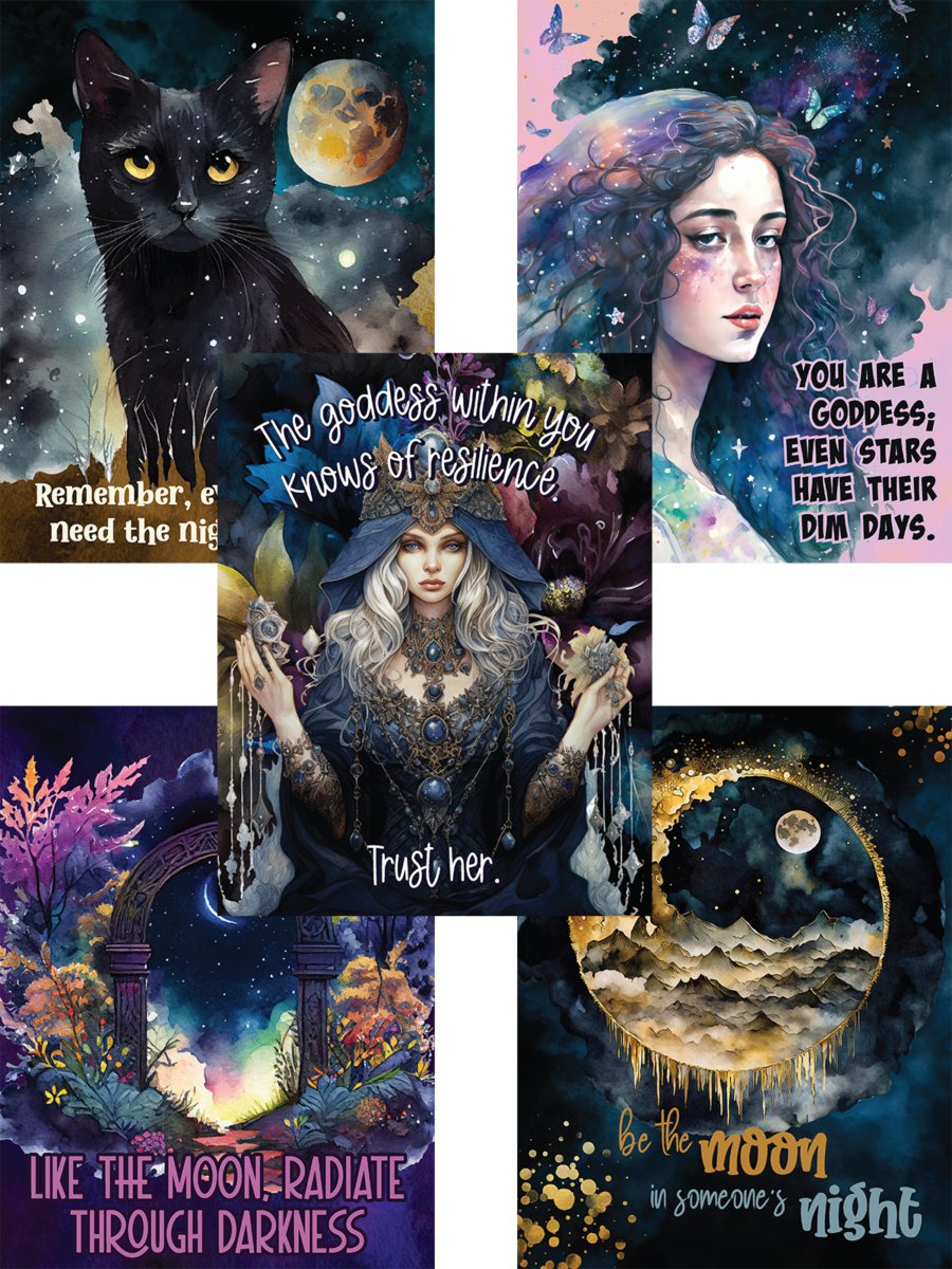 Free Dark Celestial Printable Wall Art or Journal Covers – Marketing ...
