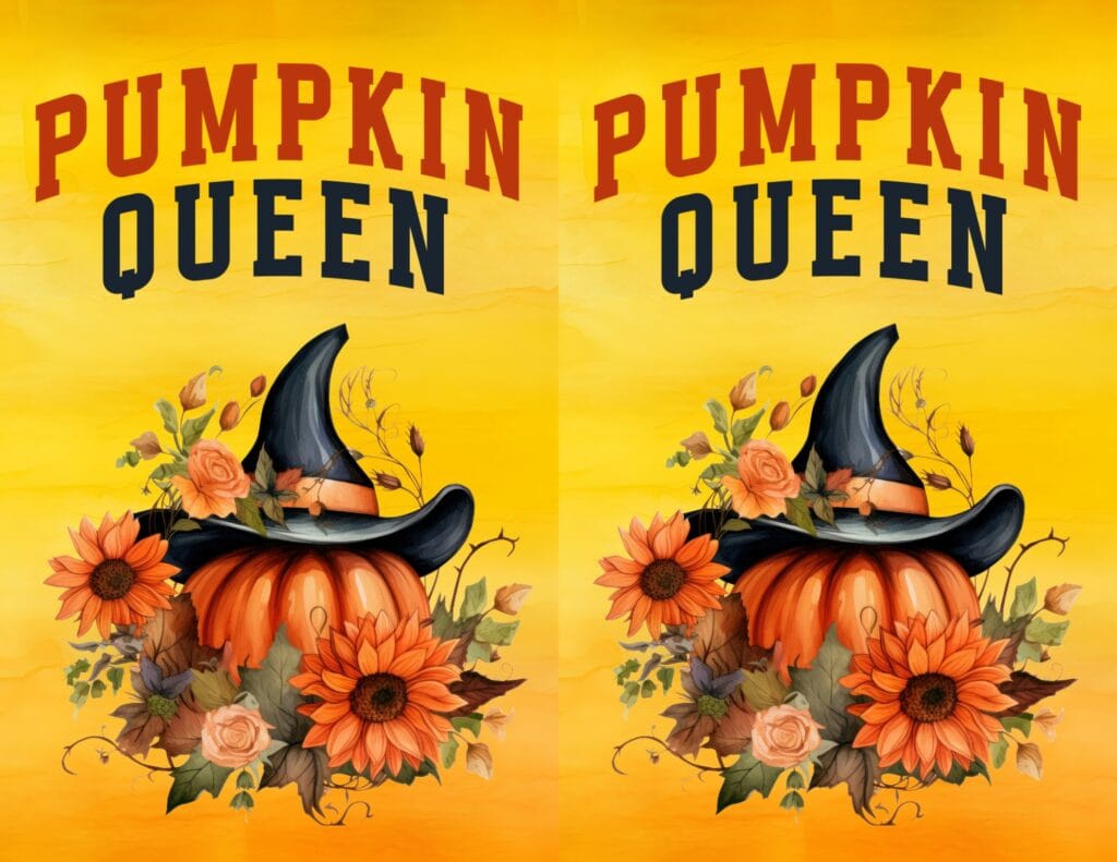 Pumpkin Queen - Free Printable Fall Planner Cover or Dashboard (Half Letter Sized)
