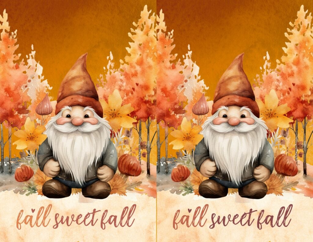 Cheery Little Gnome - Free Printable Fall Planner Cover or Dashboard (Half Letter Sized)