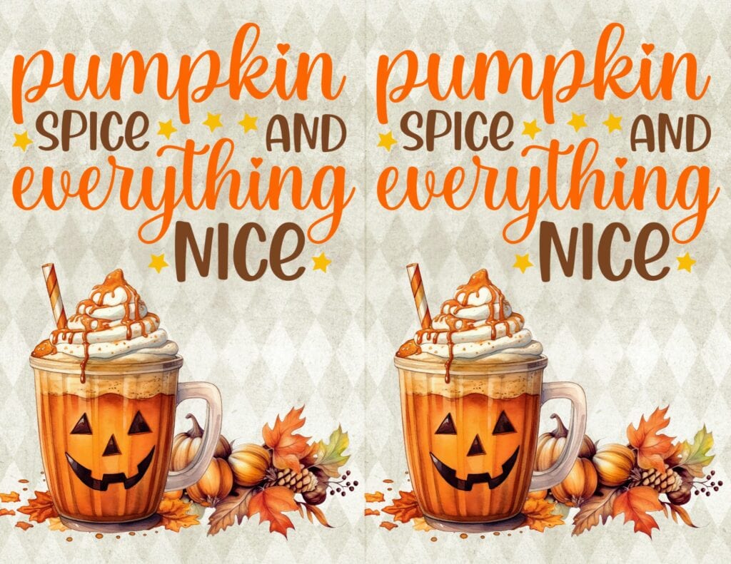 Pumpkin Spice and Everything Nice - Free Printable Fall Planner Cover or Dashboard (Half Letter Sized)