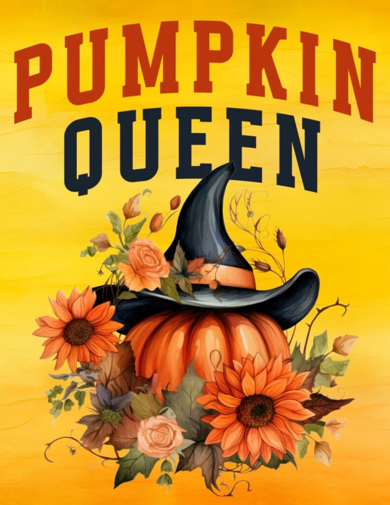 Pumpkin Queen - Free Printable Fall Planner Cover or Dashboard (Letter Sized)