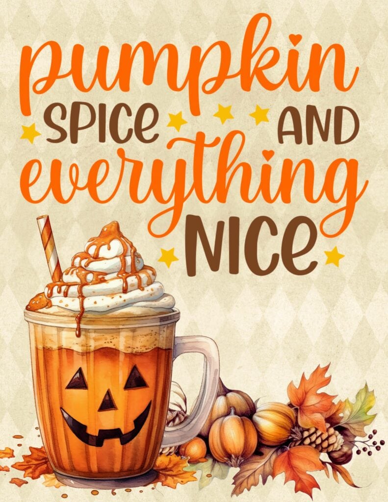 Pumpkin Spice and Everything Nice - Free Printable Fall Planner Cover or Dashboard (Letter Sized)
