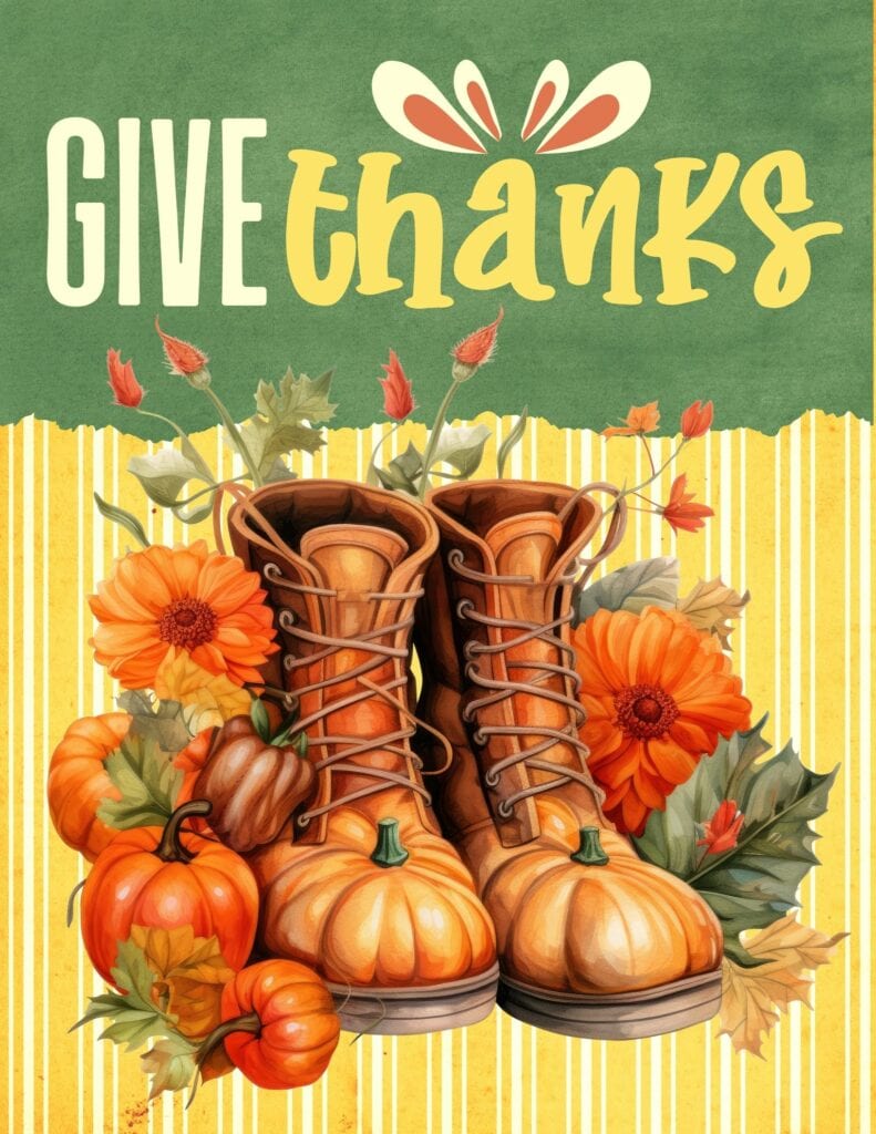 Give Thanks Pumpkin Boots - Free Printable Planner Cover!