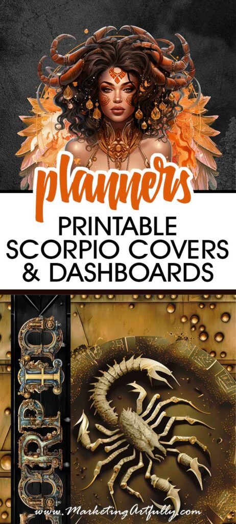 Scorpio Planner Covers and Dashboards - Free Printables 