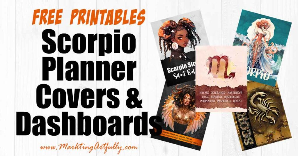 Scorpio Planner Covers and Dashboards - Free Printables