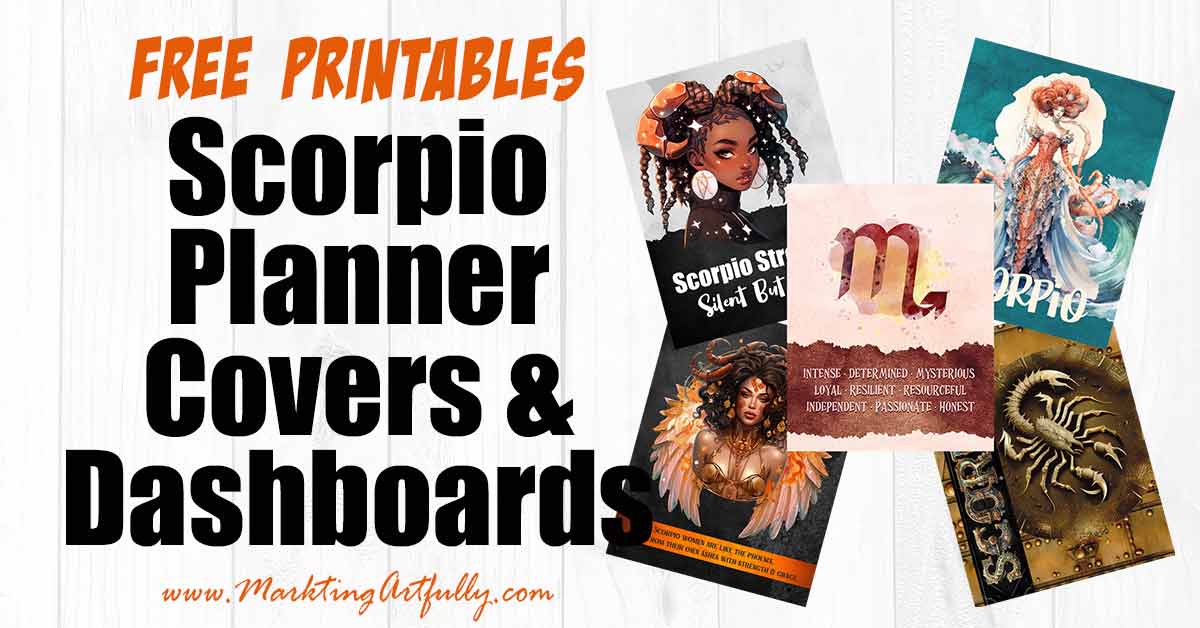 Scorpio Planner Covers and Dashboards - Free Printables