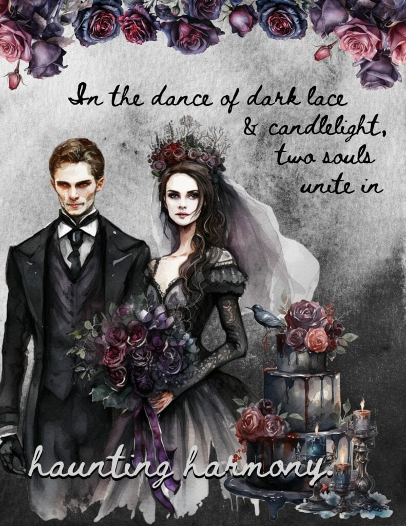 In The Dance of Dark Lace - Goth Wedding Planner Cover Free Printable