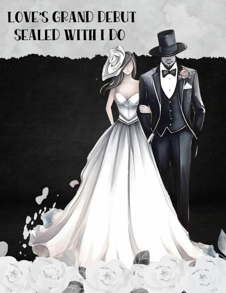 Classic Black and White Wedding Planner Cover - Free Printable