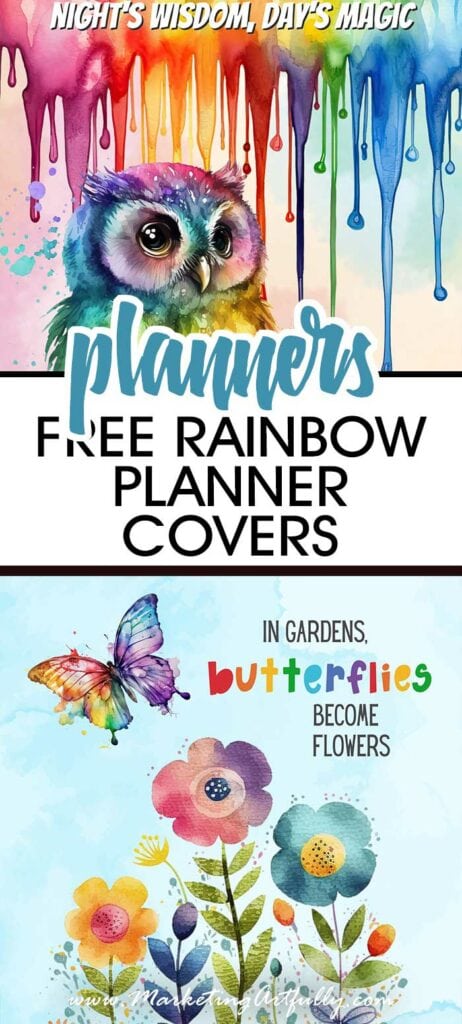 5 Rainbow Planner Covers or Dashboards - Free Printable
