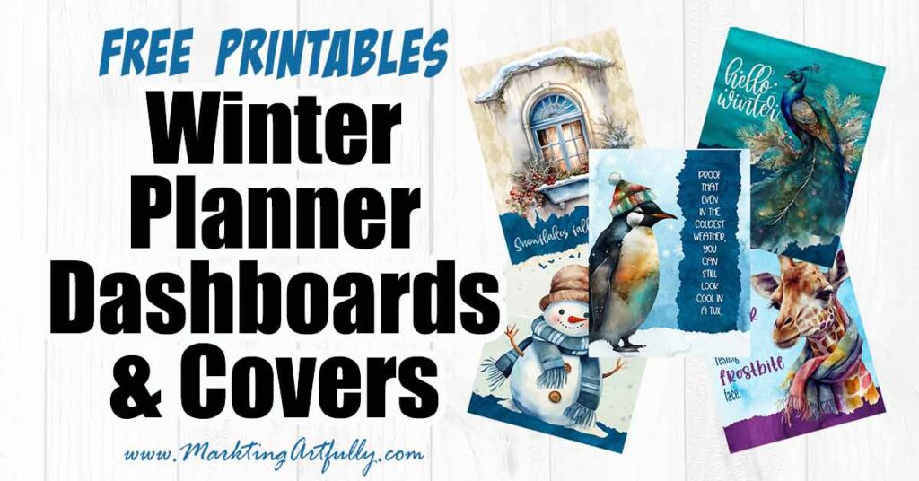 Winter Planner Covers or Dashboards - Free Printables!