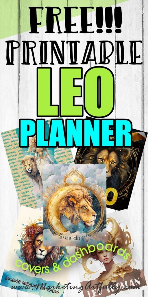 5 Leo Planner Covers or Dashboards - Free Printable 
