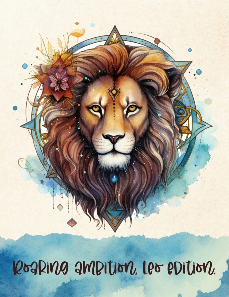 Roaring Ambition, Leo Edition - Free Printable Planner Cover or Dashboard