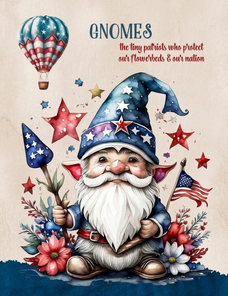 Gnomes The Tiny Patriots - Patriotic Planner Covers and Dashboards