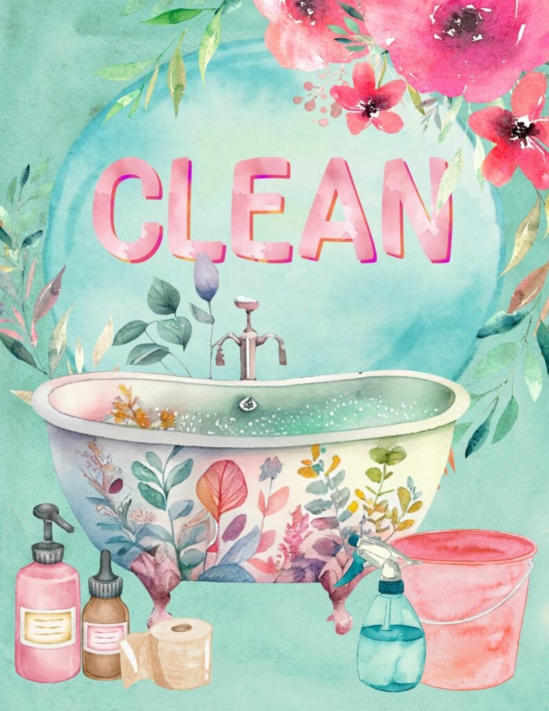 Clean - Free Printable Cleaning Planner Cover or Dashboard