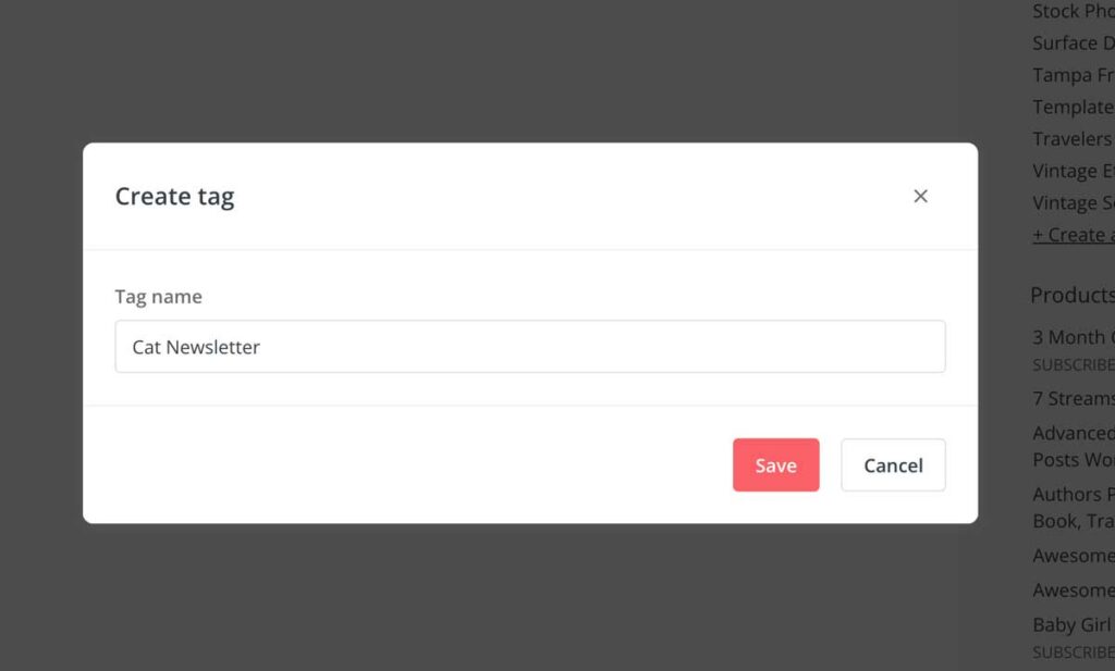 Create a tag in Convertkit