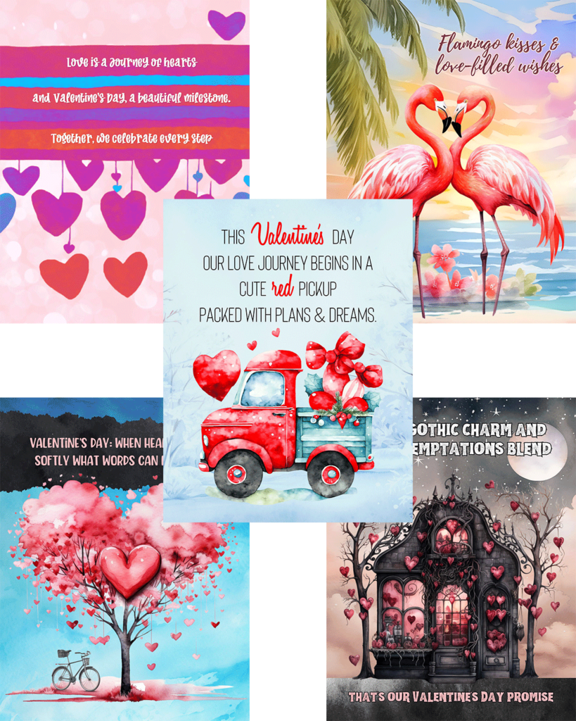 Romantic Valentines Day Planner Covers and Dashboards
