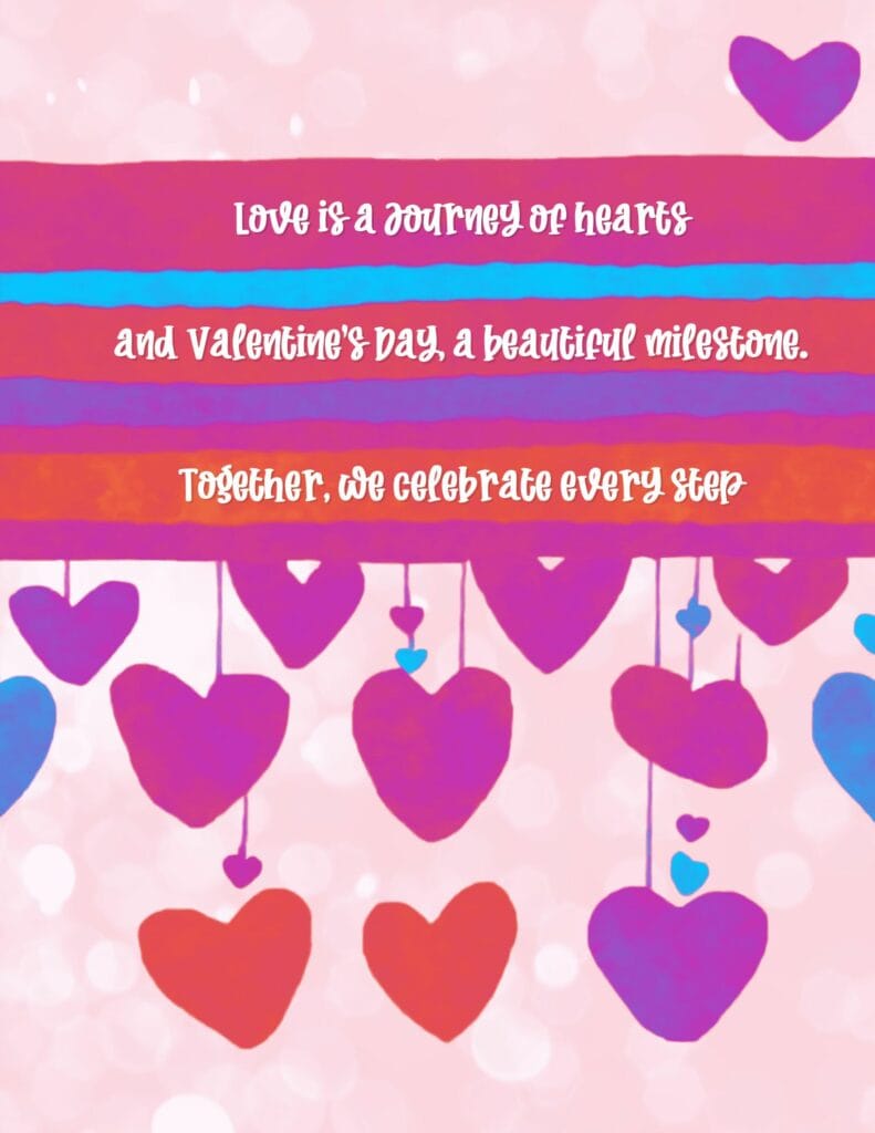 Love Is A Journey of Hearts - Free Printable Valentines Day Planner Cover