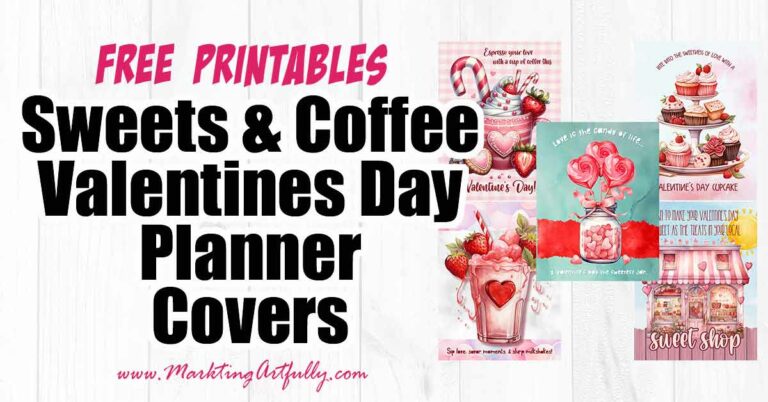 Sweet Valentines Day Planner Covers and Dashboards