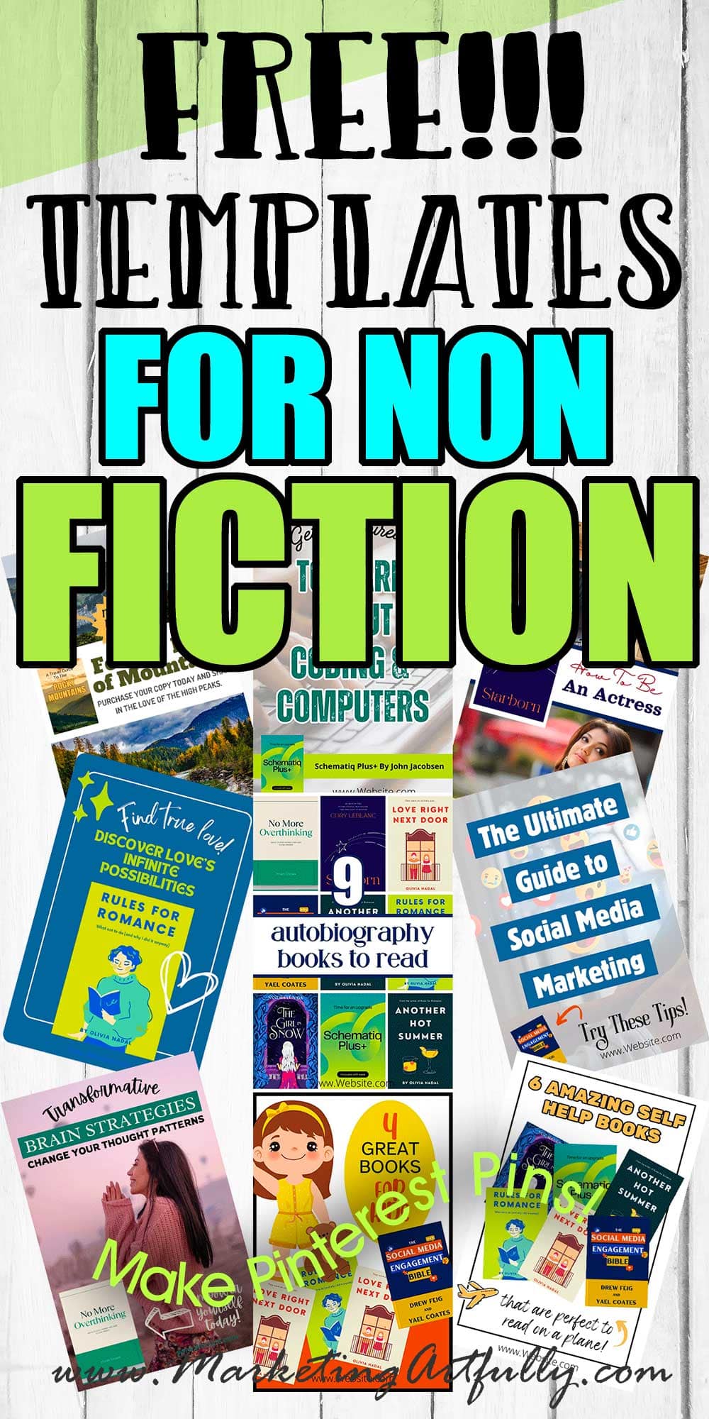 9 Free Canva Pin Templates For Non Fiction Authors