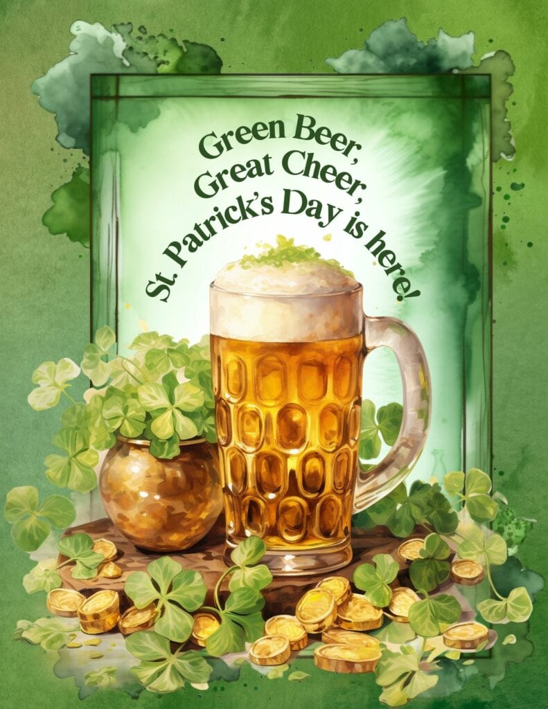 Cheers to the Beer On St Patty's Day! Free Printable Planner Cover