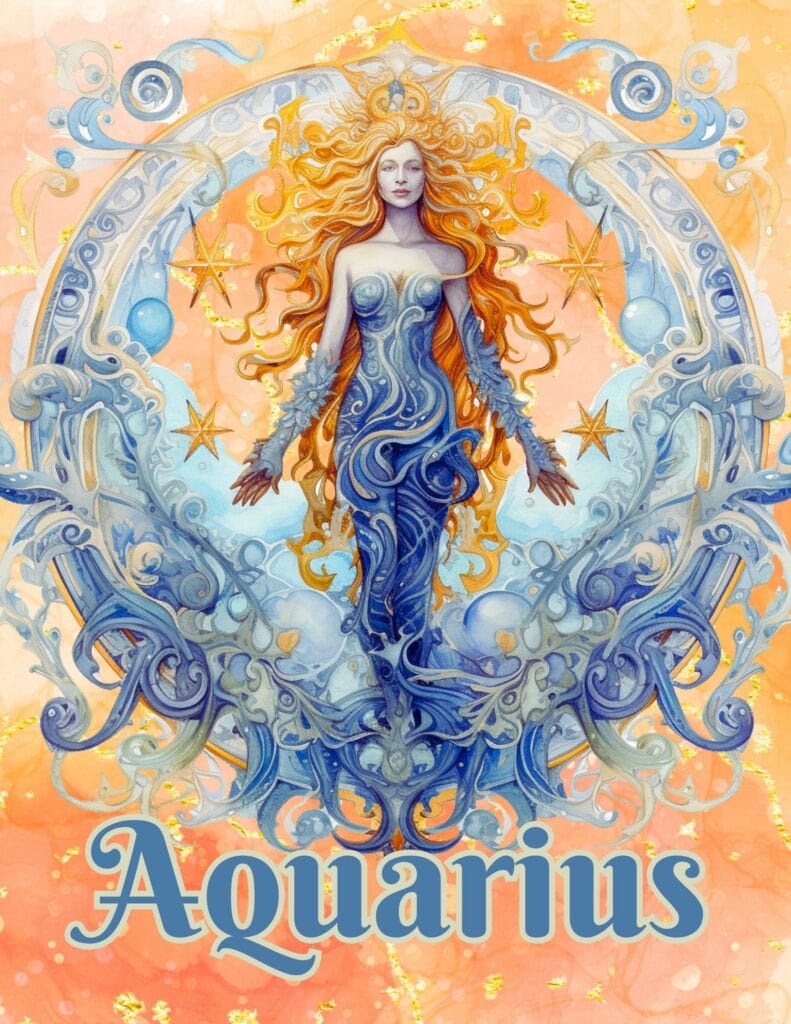 Aquarius Woman - Free Printable Planner Cover