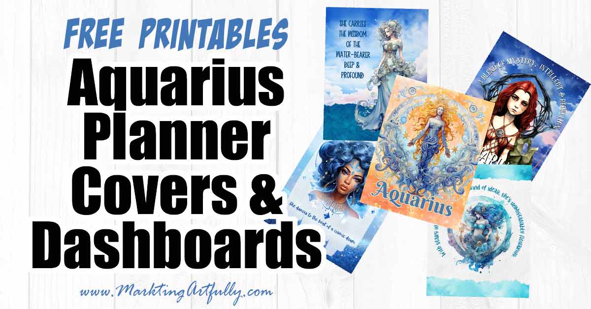 5 Free Printable Aquarius Planner Covers