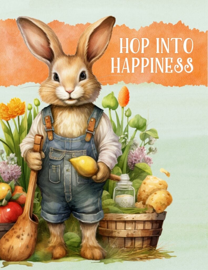 Hop Into Happiness - Free Printable Easter Planner Cover
