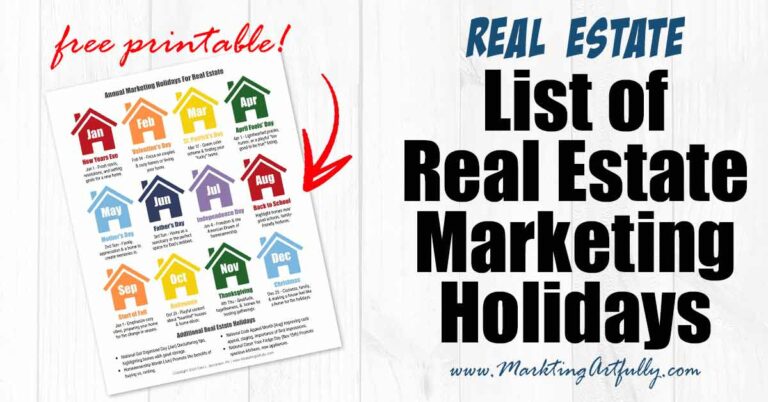 List of Real Estate Marketing Holidays (Free Printable)