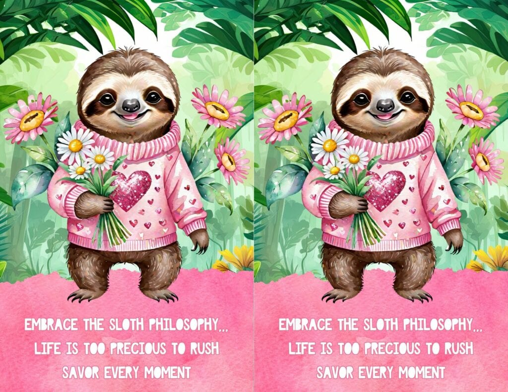 Embrace The Sloth Philosophy - Free Printable Planner Cover