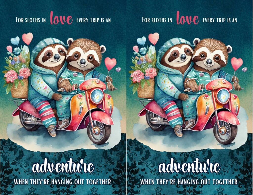 For Sloths In Love - Free Printable Planner Cover