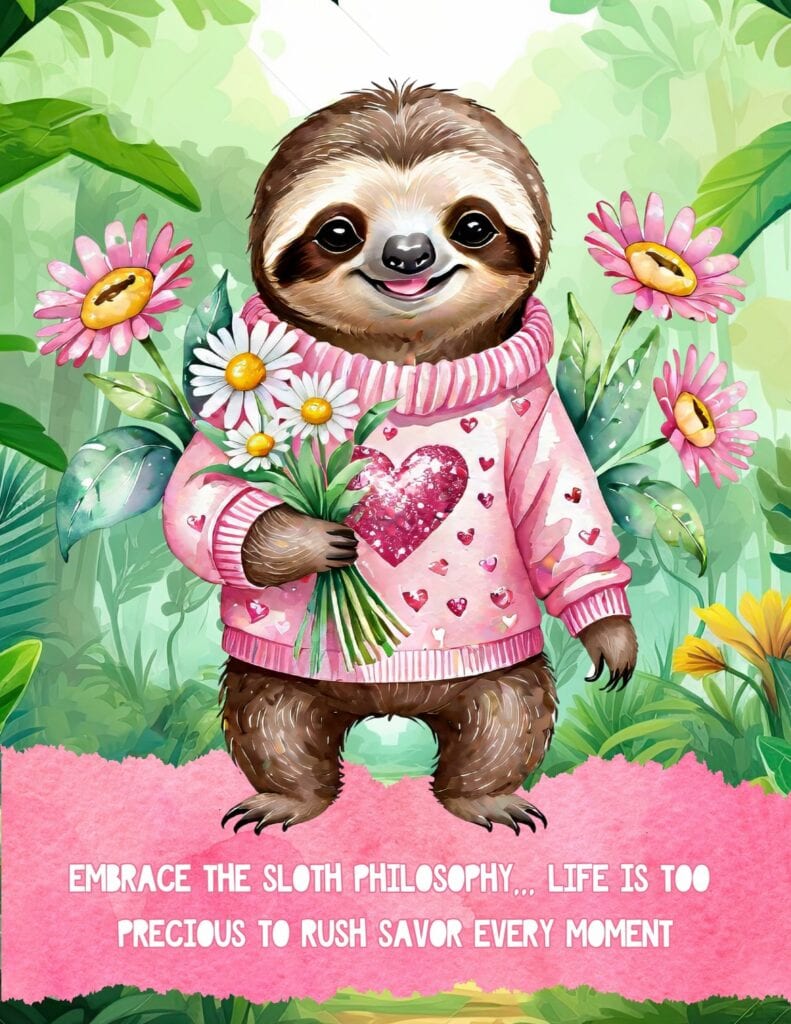 Embrace The Sloth Philosophy - Free Printable Planner Cover