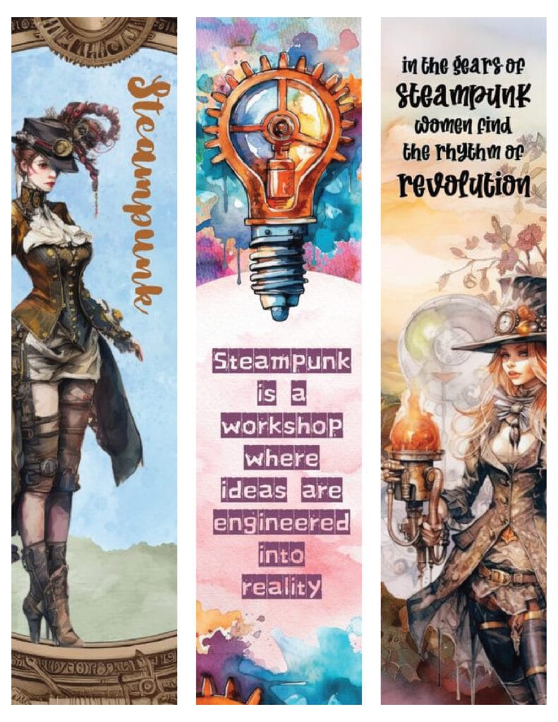 Free Printable Steampunk Bookmarks