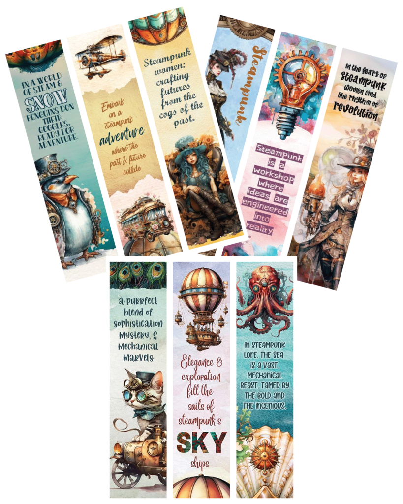 All The Free Printable Steampunk Bookmarks